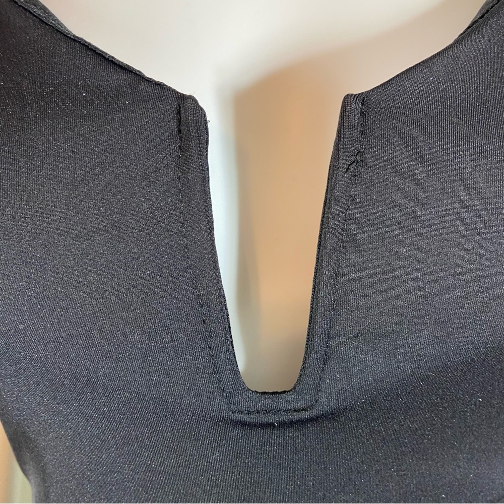 Windsor Glitter Micro Mini Dress Plunging Deep V Little Black Bodycon Medium M - Picture 5 of 12